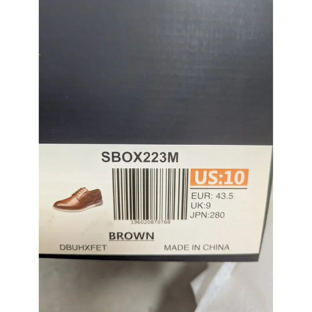 NEW Bruno Marc Oxford Shoes Men's 10 Brown Brogue Detail Lace Up